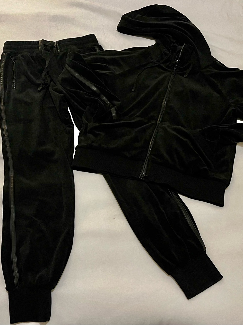 Black Velour Hoodie M & Jogger S Set